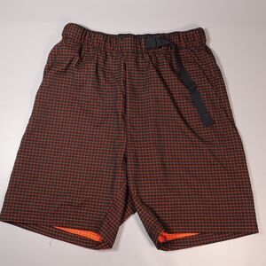 Nike Mens Medium M Tech Pack Shorts Black Brick Woven Grid 8" Inseam